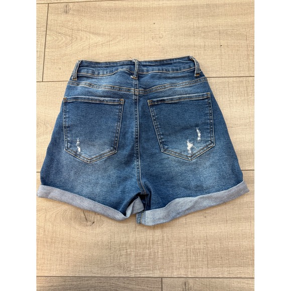 Wax Jean Collection Women Wash Distressed High Waisted Denim Shorts Size M - Picture 2 of 6